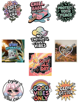 Sticker Pack 3 The Good Vibes Pack (Cute &amp; Positive)