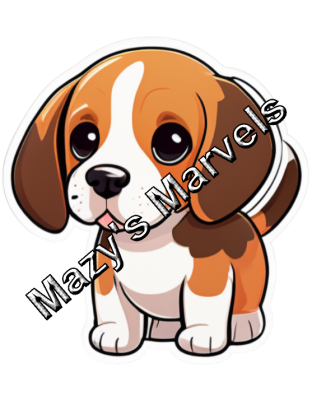 Adorable Little Beagle Sticker 1