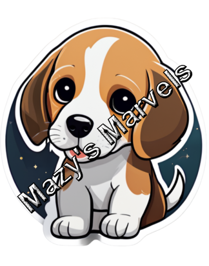 Adorable Little Beagle Sticker 2