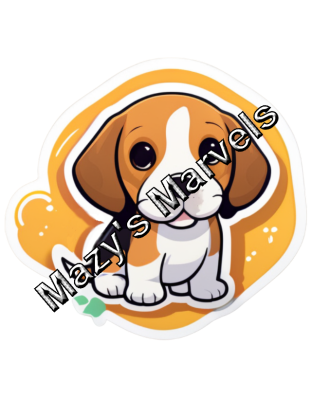 Adorable Little Beagle Sticker 4
