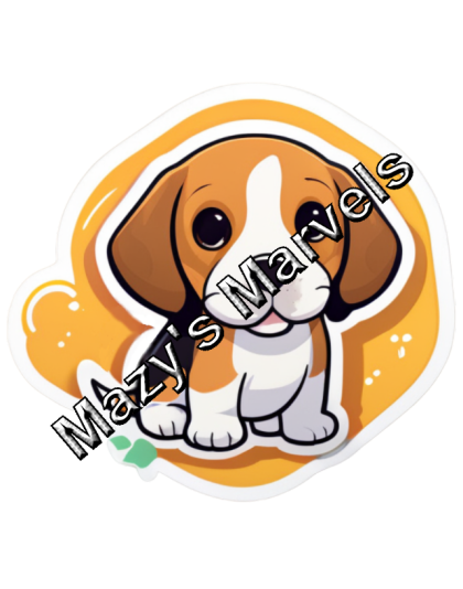 Adorable Little Beagle Sticker 4