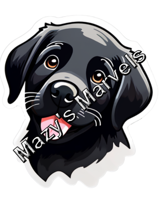 Cute Little Black Lab Sticker 1