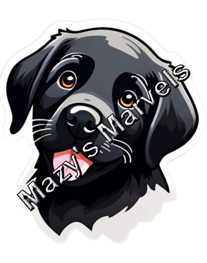 Cute Little Black Lab Sticker 1