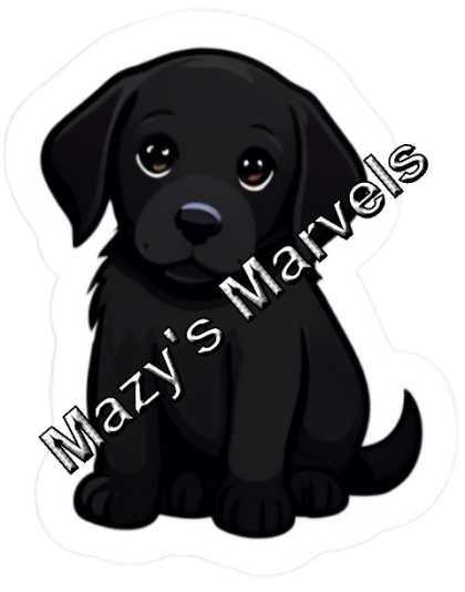 Cute Little Black Lab Sticker 2