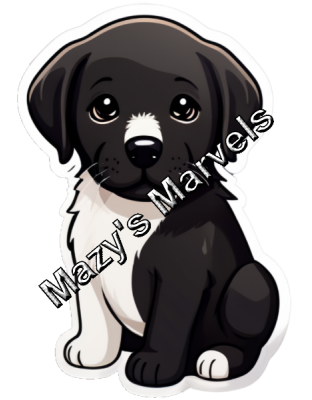 Cute Little Black Lab Sticker 3