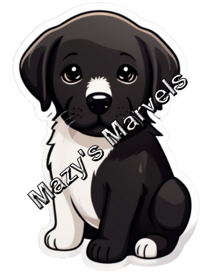 Cute Little Black Lab Sticker 3