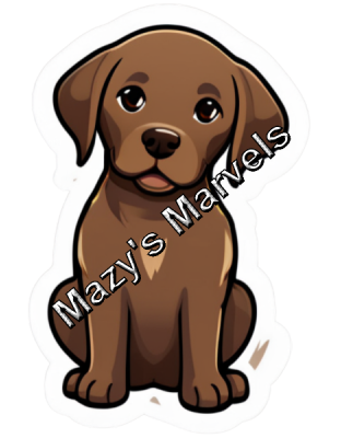 Cute Little Chocolate Lab Sticker 2