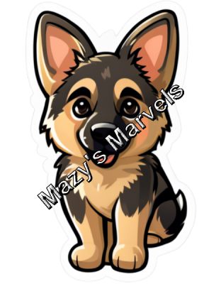 Adorable German Shepherd Sticker 1