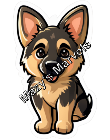 Adorable German Shepherd Sticker 1