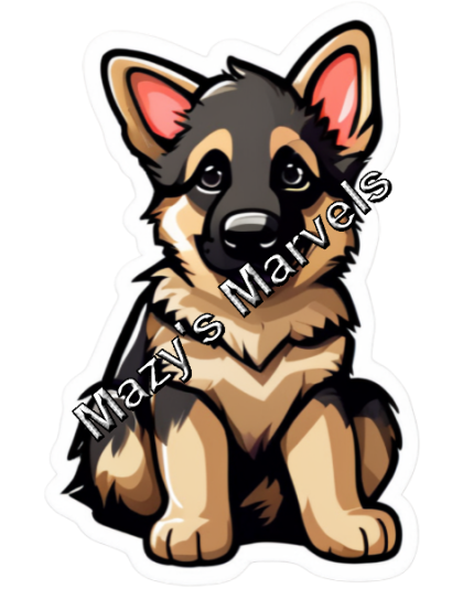 Adorable German Shepherd Sticker 4
