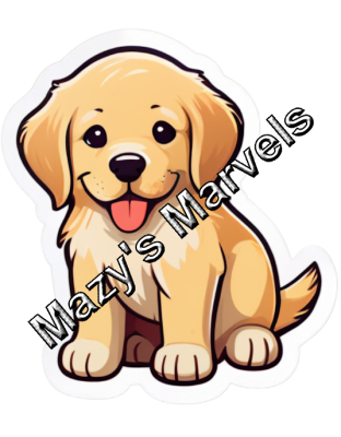Cute Golden Retriever Sticker 2