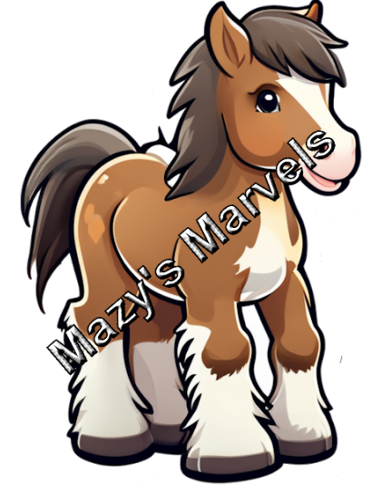 Cute Clydesdale Foal Sticker 1