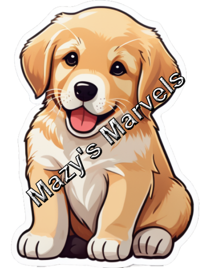 Cute Golden Retriever Sticker 3