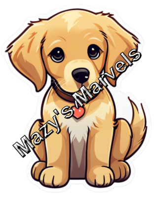 Cute Golden Retriever Sticker 4