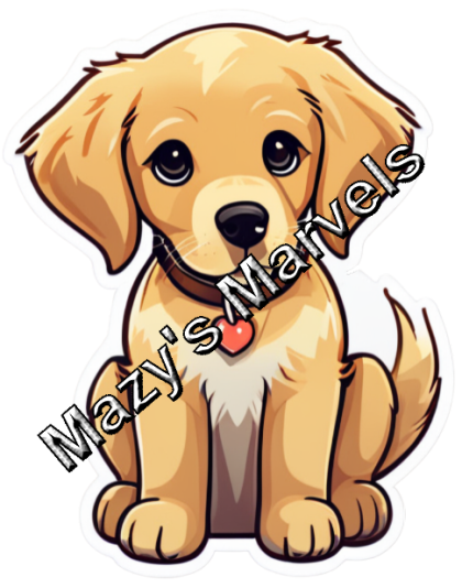 Cute Golden Retriever Sticker 4