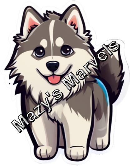 Cute Siberian Husky Sticker 1