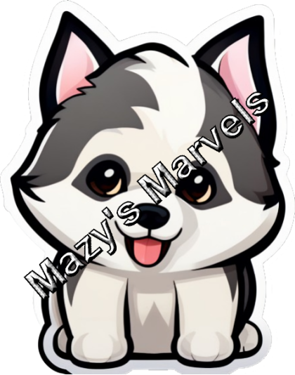 Cute Siberian Husky Sticker 4