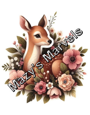 Pretty Watercolor Deer with Flowers Sticker 1