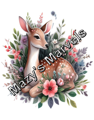 Pretty Watercolor Deer with Flowers Sticker 4