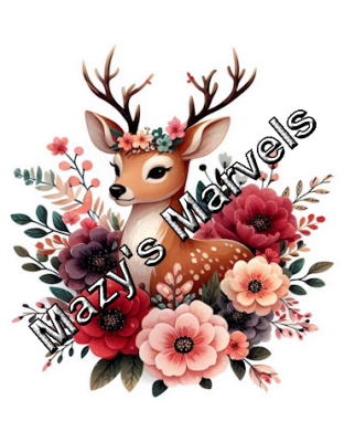 Pretty Watercolor Deer with Flowers Sticker 6