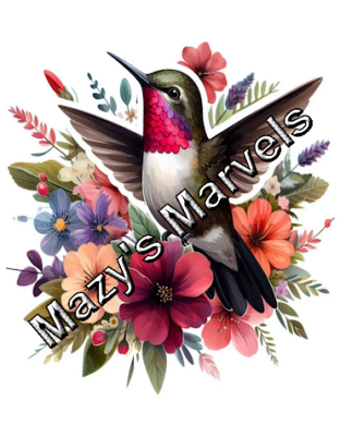 Pretty Watercolor Hummingbird with Flowers Sticker 5