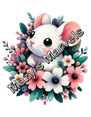 Cute Watercolor Mouse with Flowers Sticker 8