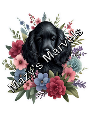 Cute Watercolor Puppy with Flowers Sticker 2