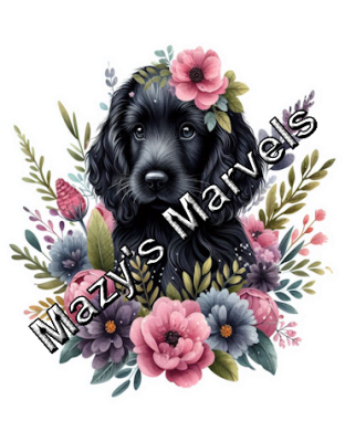 Cute Watercolor Puppy with Flowers Sticker 3