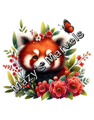 Cute Watercolor Red Panda with Flowers Sticker 2