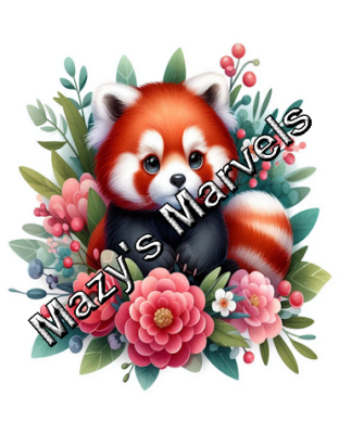 Cute Watercolor Red Panda with Flowers Sticker 5