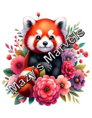 Cute Watercolor Red Panda with Flowers Sticker 7