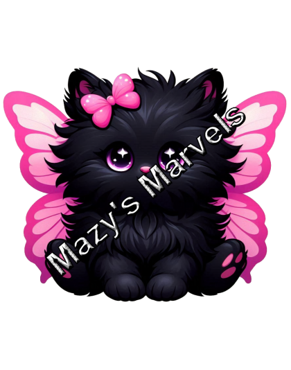 Black Kitten with Pink Butterfly Wings Sticker 1