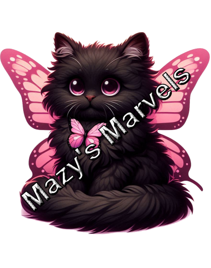 Black Kitten with Pink Butterfly Wings Sticker 2