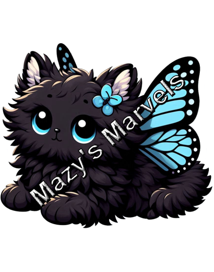 Black Kitten with Light Blue Butterfly Wings Sticker 2