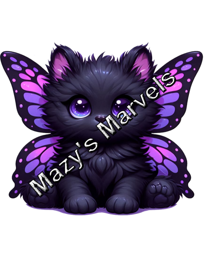 Black Kitten with Violet Butterfly Wings Sticker 2