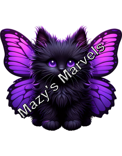 Black Kitten with Violet Butterfly Wings Sticker 3