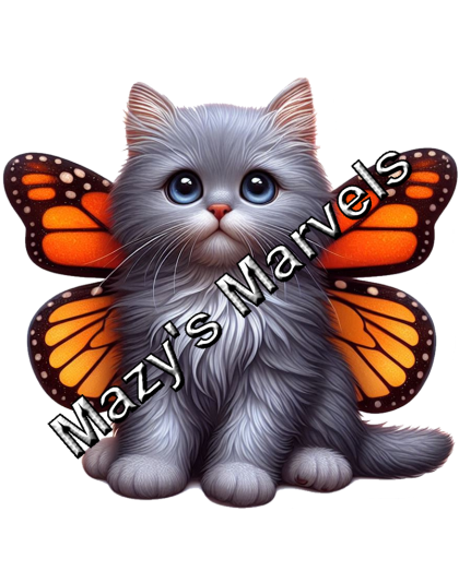 Gray Kitten with Orange Butterfly Wings Sticker 4