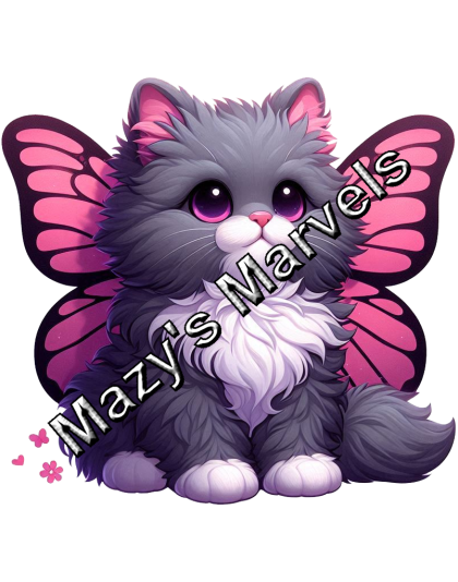 Gray Kitten with Pink Butterfly Wings Sticker 4