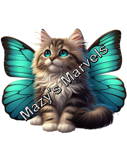 Tabby Kitten with Green Butterfly Wings Sticker 1