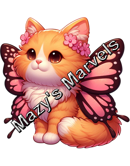 Orange Kitten with Pink Butterfly Wings Sticker 4
