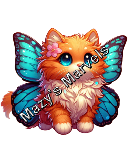 Orange Kitten with Light Blue Butterfly Wings Sticker 2