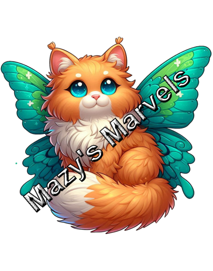 Orange Kitten with Green Butterfly Wings Sticker 2
