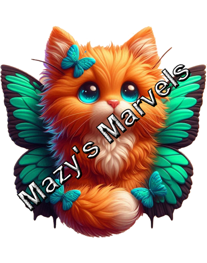 Orange Kitten with Green Butterfly Wings Sticker 1