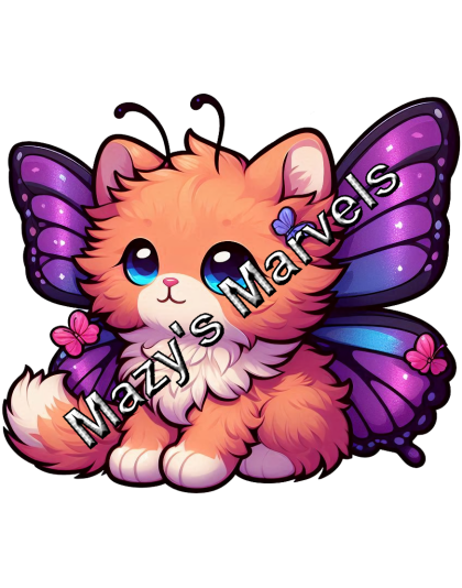 Orange Kitten with Violet Butterfly Wings Sticker 1