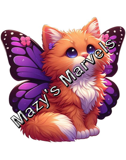 Orange Kitten with Violet Butterfly Wings Sticker 2