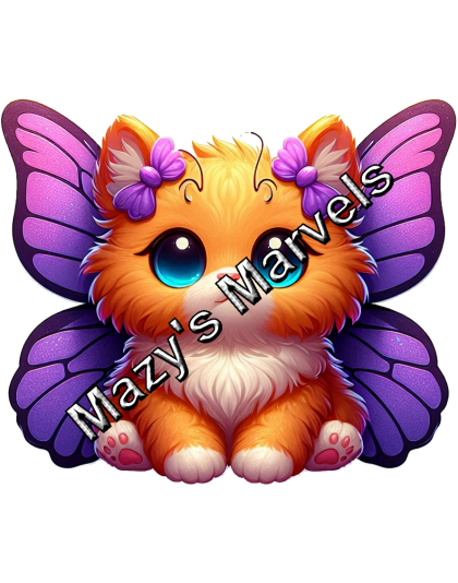 Orange Kitten with Violet Butterfly Wings Sticker 4