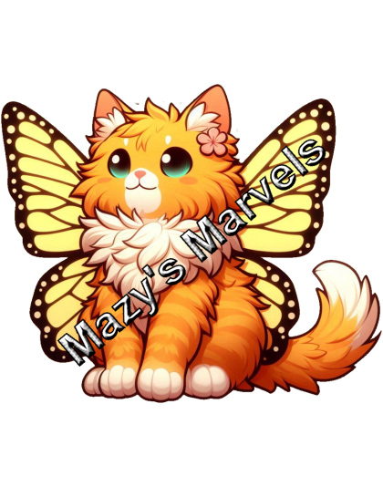 Orange Kitten with Yellow Butterfly Wings Sticker 2