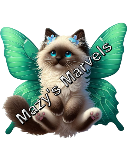 Siamese Kitten with Green Butterfly Wings Sticker 3
