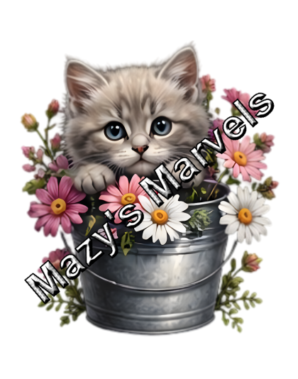 Kitten in Flowers Sticker 16